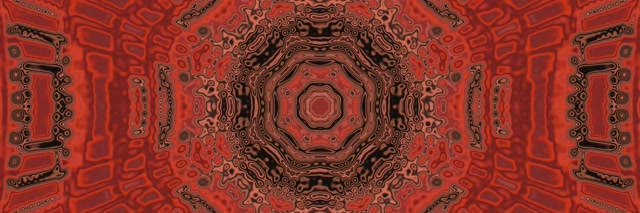 Rød Mandala Neon Tunnel 3:1 Triple Wide 60fps Pauseskærm VJLoops