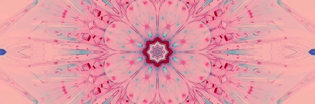 Neon Tunnel Pink Kaleidoskop Mandala Udbrud VJ Loop 3:1 Triple Wide 60fps Pauseskærm