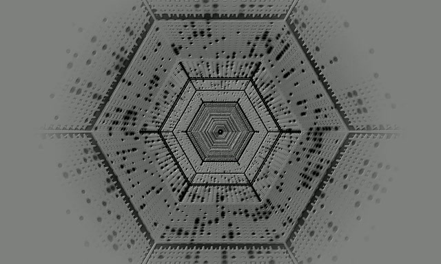 Hexagon Neon Tunnel Grå Fraktal Pauseskærm 5:3 Wide 60fps VJ Loop