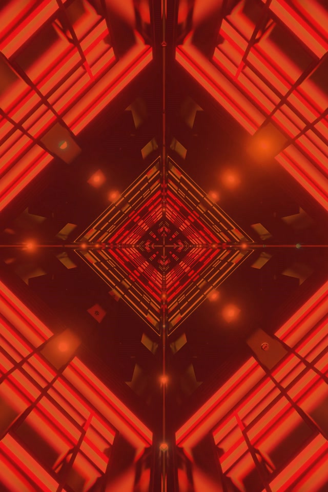 Rød Neon Tunnel Diamant Vortex VjLoops 2:3 Portræt 60fps Pauseskærm