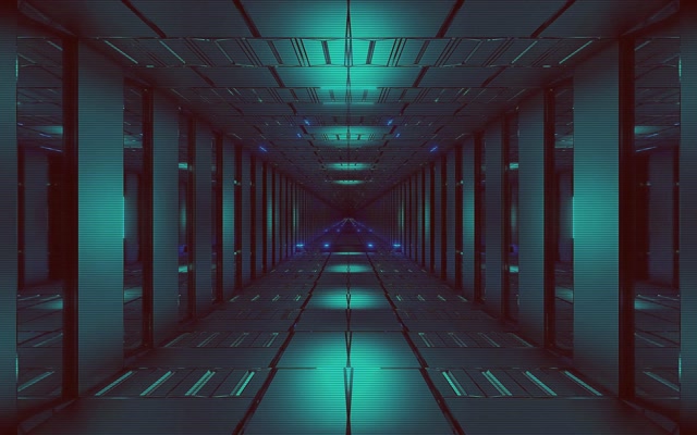 Neon Tunnel VJLoops 60fps Blå Grøn Gitter Pauseskærm 16:10 MacBook