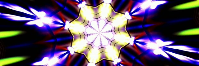 Neon Tunnel Kaleidoskop Eksplosion VJ Loop 3:1 Triple Wide 60fps Pauseskærm