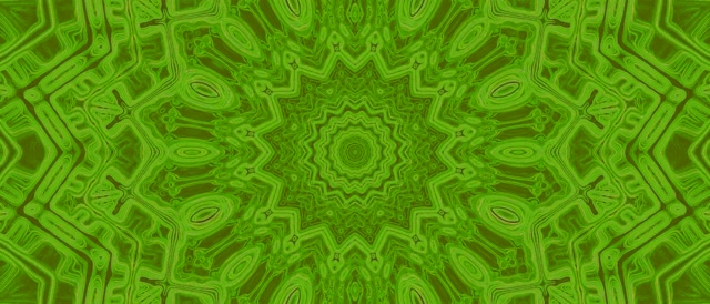 Neon Tunnel Grøn Kaleidoskop Stjerne VJLoops 21:9 Ultrawide 60fps Pauseskærm