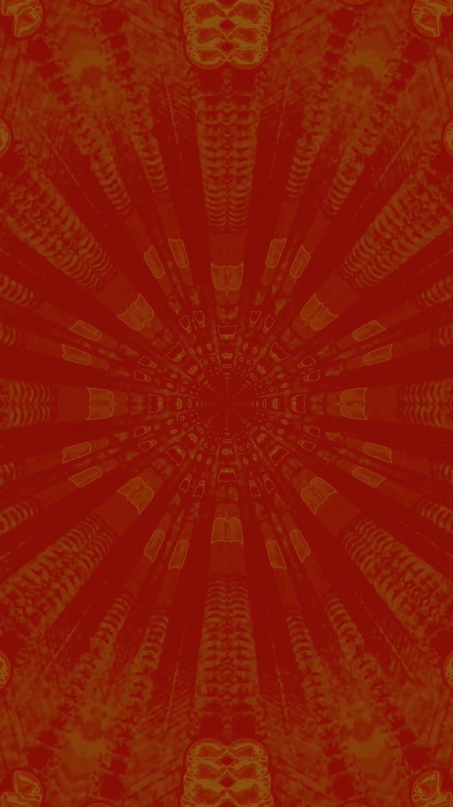 Neon Tunnel Orange Grøn Kaleidoskop Eksplosion VJLoops 9:16 Reels 60fps Pauseskærm