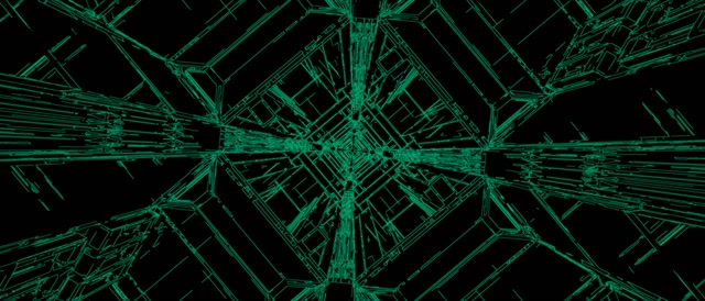 Neon Tunnel Grøn Diamant Hvirvel Vj Loop 21:9 Ultrawide 60fps Pauseskærm