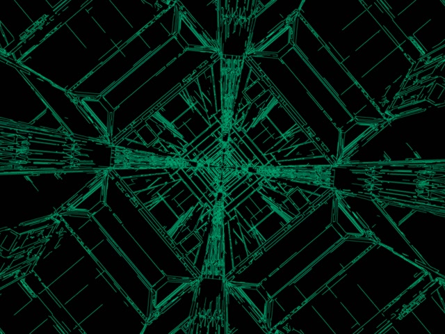 Neon Tunnel Grøn Kredsløb Gitter Vj Loop 4:3 Klassisk 60fps Pauseskærm