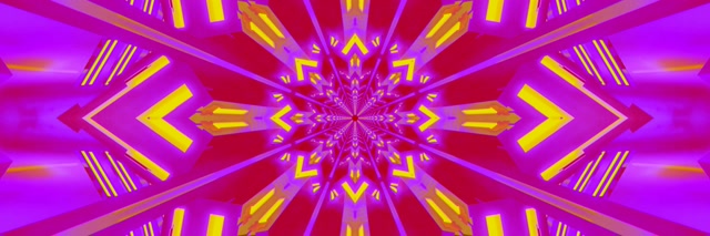 Neon Tunnel Kaleidoskop Stjerne Burst 3:1 Triple Wide 60fps Pauseskærm Vj Loop