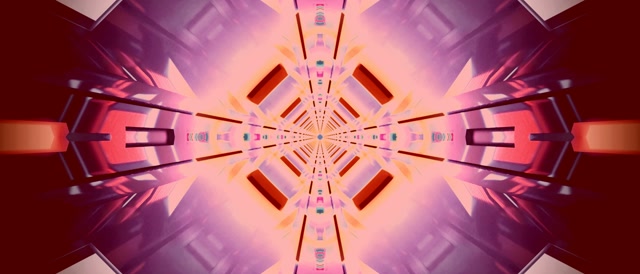 Neon Tunnel Kaleidoskop Burst VJ Loop 21:9 Ultrawide 60fps Pauseskærm