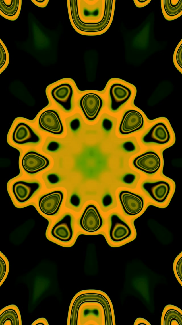 Neon Tunnel Grøn Orange Tandhjul Vortex VJ Loop 9:16 Reels 60fps Pauseskærm