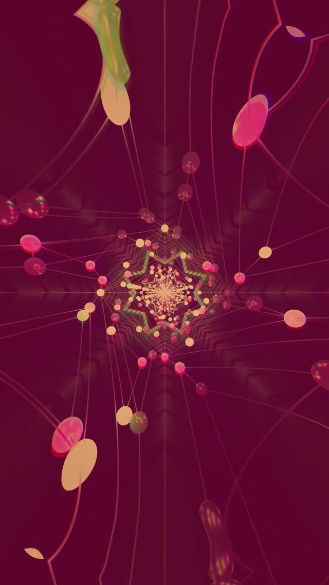 Neon Tunnel Stjerne Kaleidoskop Vj Loop 9:16 Reels 60fps Pauseskærm