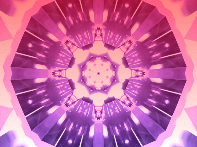 Vj loop Neon Tunnel Lyserød Lilla Kaleidoskop Spiral 4:3 klassisk 60fps pauseskærm