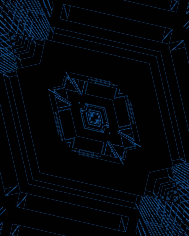 Blå Neon Tunnel Pauseskærm 60fps 4:5 Instagram VJ Loop Geometrisk Mørk