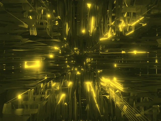 VJ Loop Neon Tunnel Gyldne Skår Udbrud 4:3 Klassisk 60fps Pauseskærm