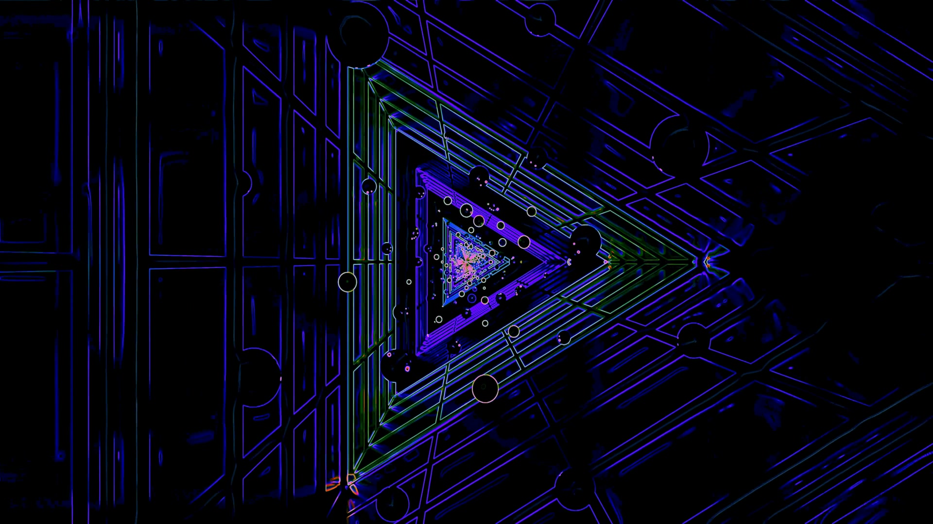 neon tunnel dreieck lila blau schaltkreis bildschirmschoner windows 11 vj loop 4k uhd 60fps