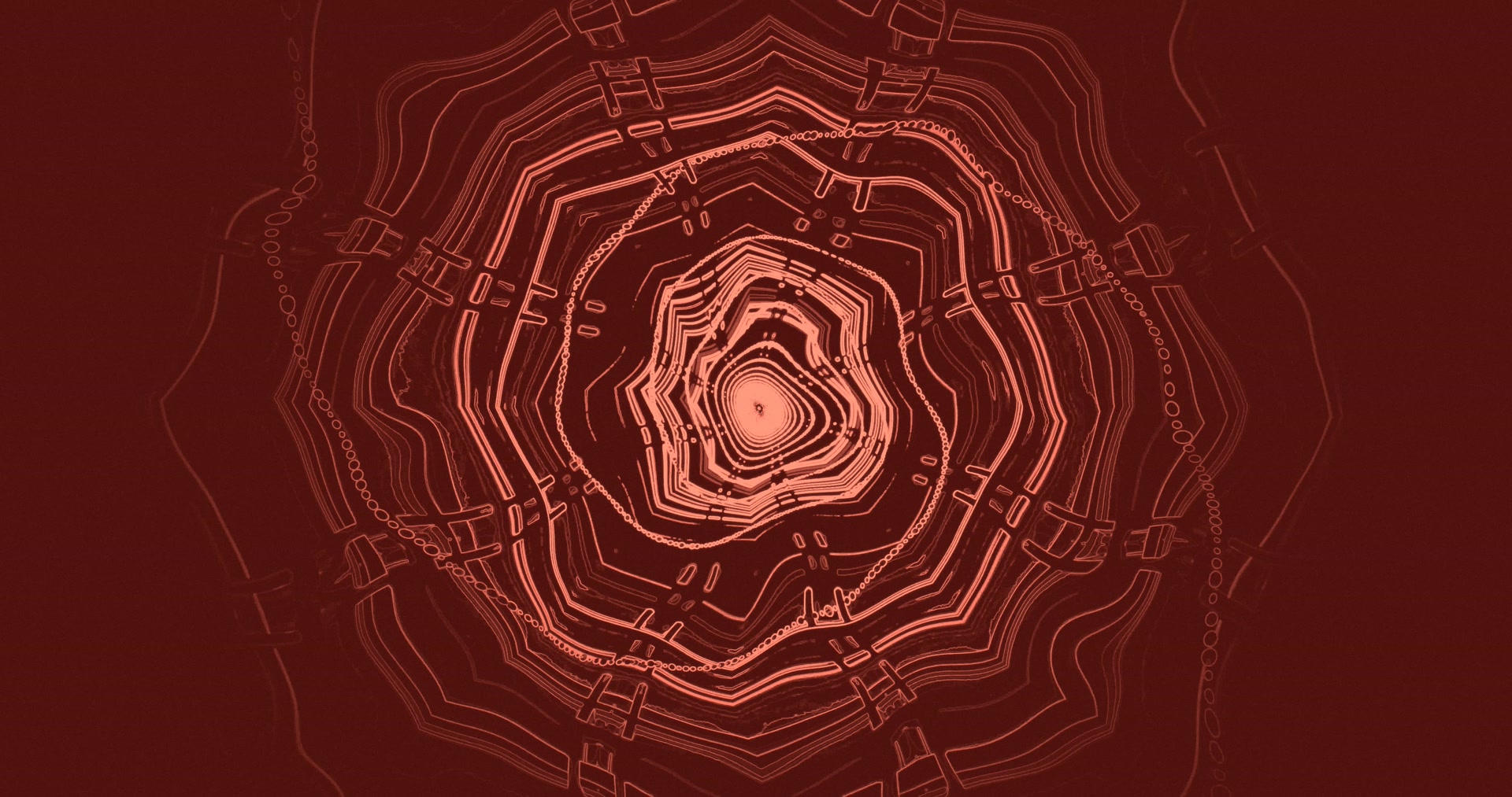 Roter Neon Tunnel Bildschirmschoner 4K UHD 60fps VJLoop