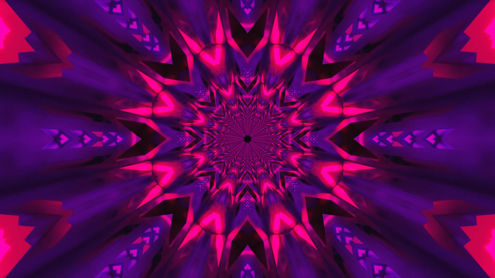 Neon Tunnel Lila Rosa Kaleidoskop Bildschirmschoner 4K UHD 60fps VJLoop