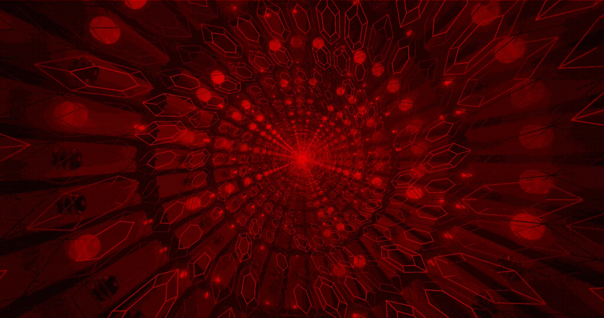 Tiefroter Geometrischer Tunnel Bildschirmschoner 4K UHD 60fps Motion Background