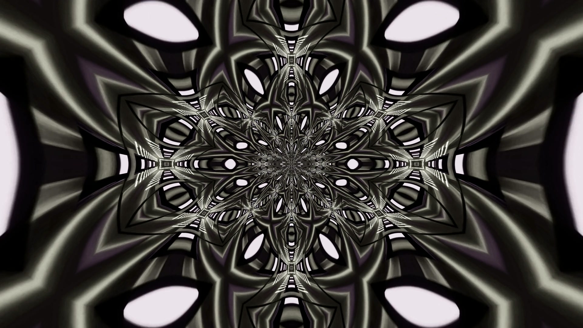 Dunkles Mandala Neon Tunnel 4K UHD 60fps Bildschirmschoner PC VJ Loop