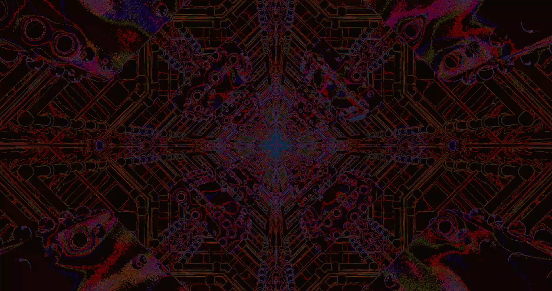 Neon Tunnel Dunkelroter Cyber Bildschirmschoner 4K UHD 60fps VJ Loop