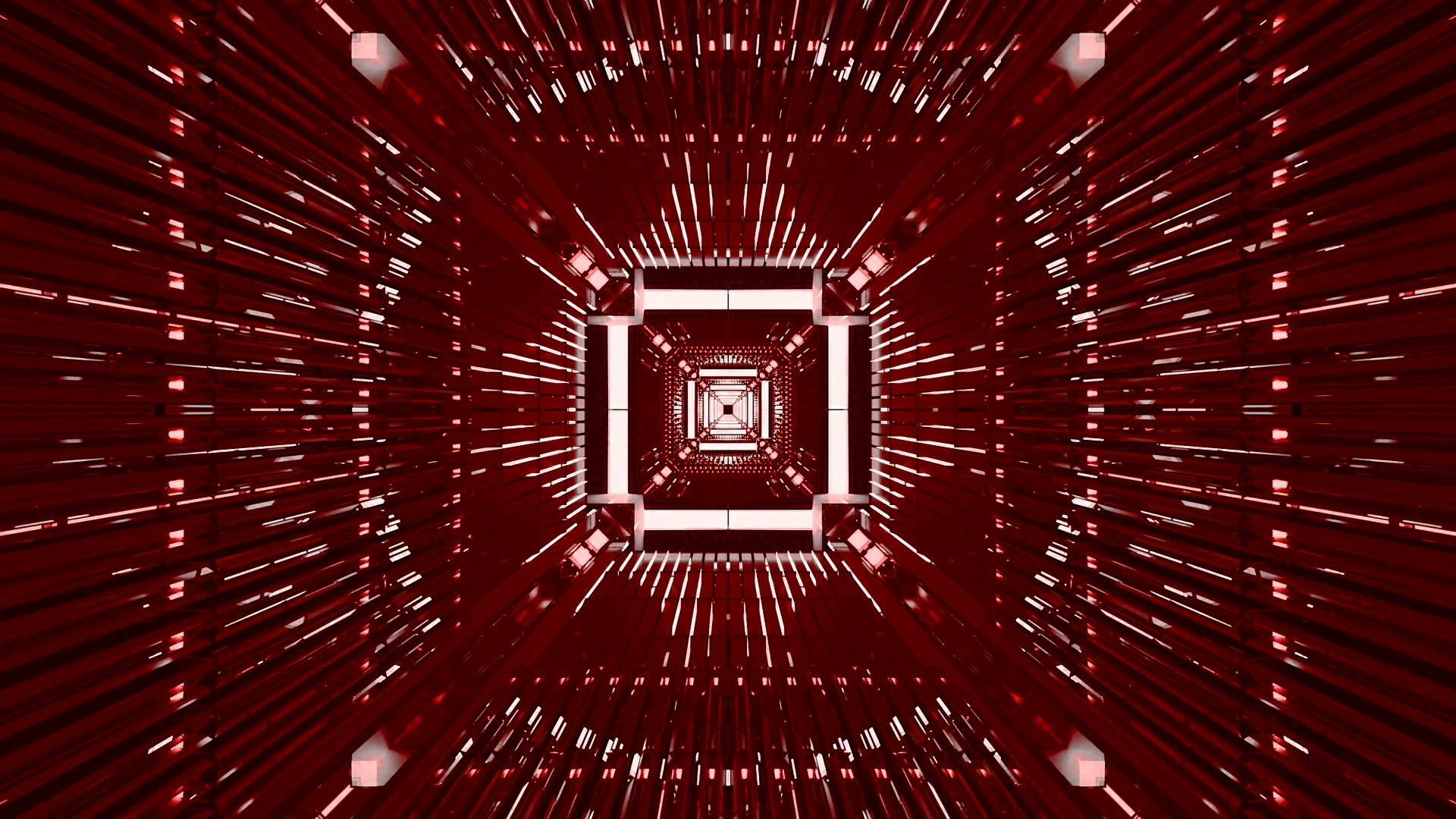 Karmesin Würfel Tunnel Bildschirmschoner 4K UHD 60fps Live Wallpaper