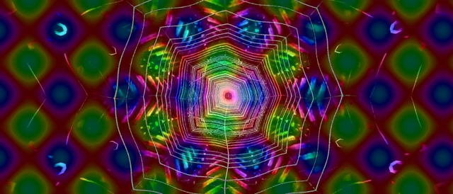 Vj loop Neon Tunnel Regenbogen Web Vortex 21:9 Ultrawide 60fps Bildschirmschoner