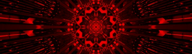 Roter Neon Tunnel Kaleidoskop Stern 32:9 Super Ultrawide 60fps Bildschirmschoner VJ Loop