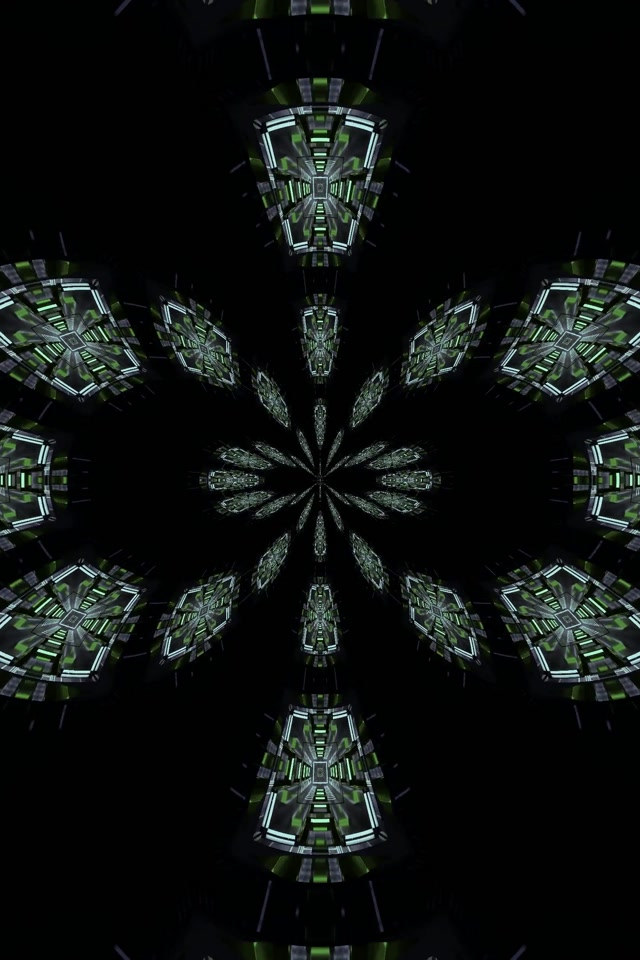 Neon Tunnel Sci-Fi Kaleidoskop 2:3 Photo Portrait 60fps Bildschirmschoner Vj Loop
