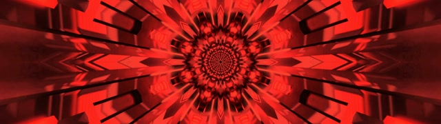 Roter Fraktal Kaleidoskop Neon-Tunnel 32:9 Super Ultrawide 60fps Screensaver VJ Loop
