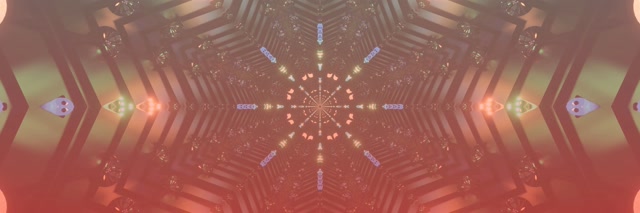 Neon Tunnel Pink Kaleidoscope VJ Loop 3:1 Triple Wide 60fps Bildschirmschoner