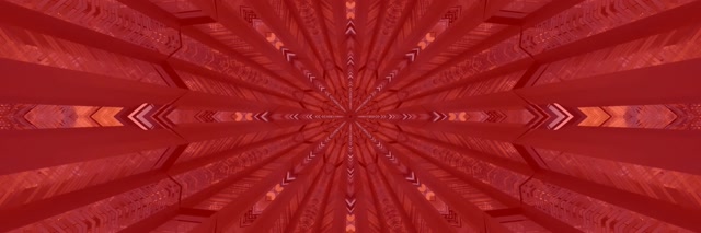Roter Fraktal Kaleidoskop Neon-Tunnel 3:1 Triple Wide 60fps Screensaver VJ Loop