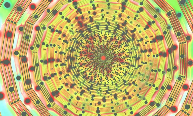 Neon Tunnel Punkt Matrix Vortex VJ Loop 5:3 Wide 60fps Bildschirmschoner