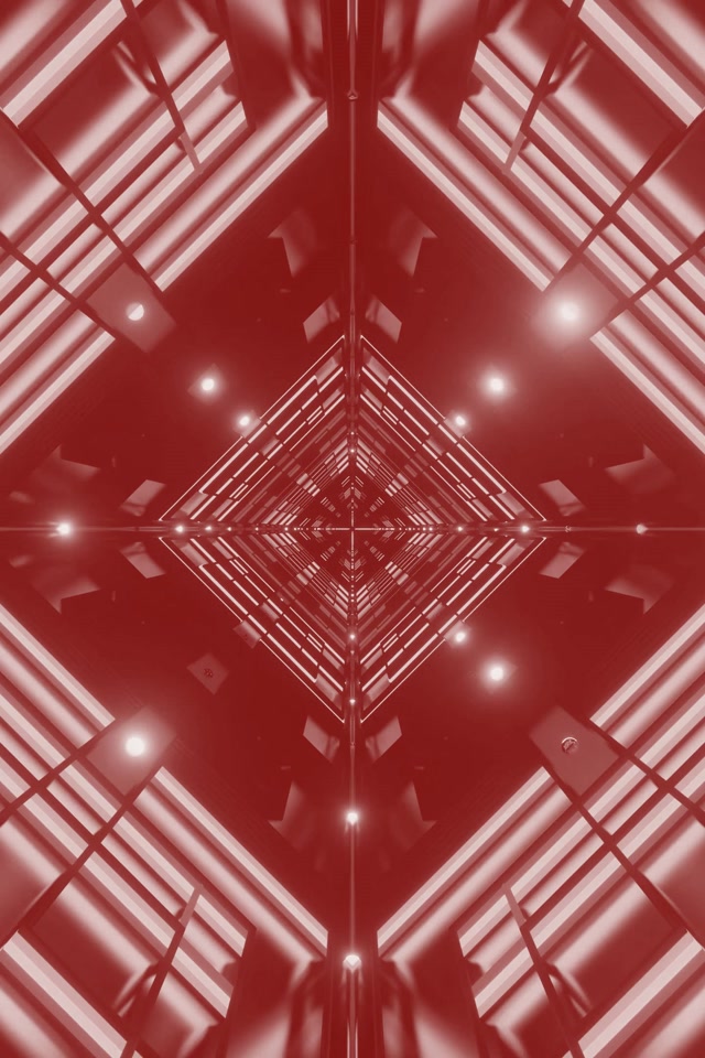 Roter Neon Tunnel Diamant Vortex VJ Loop 2:3 Photo Portrait 60fps Bildschirmschoner