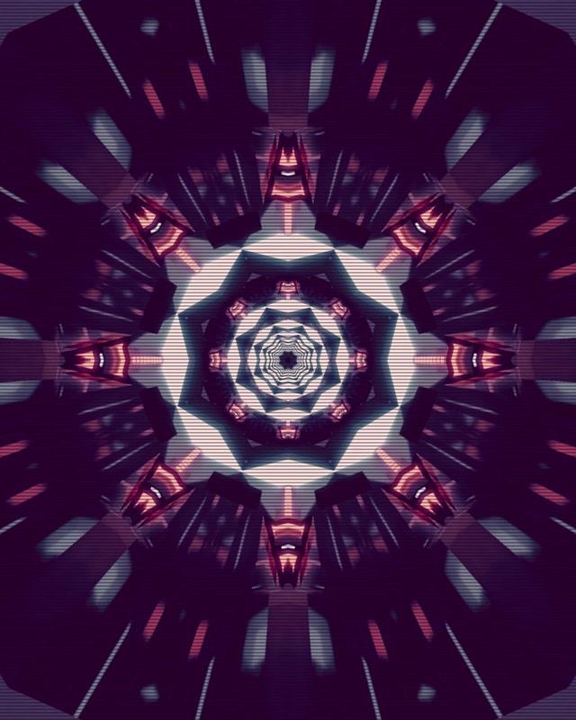 Neon Tunnel Fraktal Kaleidoskop 4:5 Instagram 60fps Bildschirmschoner Vj Loop