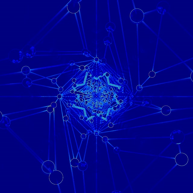 Blau Neon Tunnel Bildschirmschoner 1:1 Quadrat 60fps VJ Loop PC Laptop