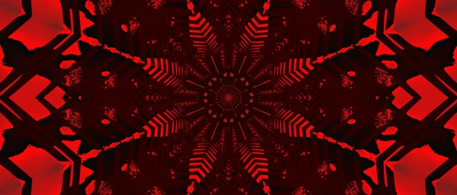 Roter Neon Tunnel 8-Punkt Stern Wirbel VJ Loop 21:9 Ultrawide 60fps Bildschirmschoner