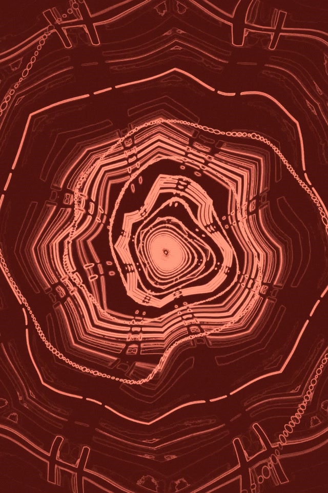 Neon Tunnel Rot Polygon Vortex 2:3 Photo Portrait 60fps Bildschirmschoner VJ Loop