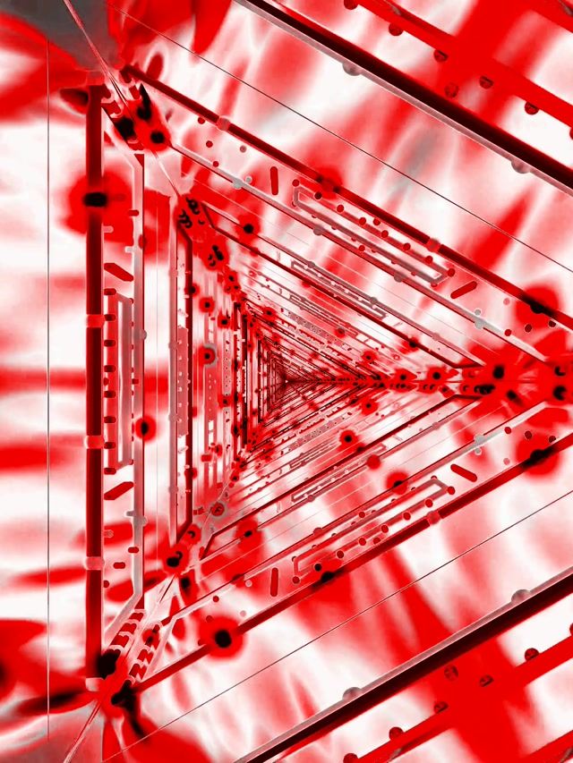 Roter Dreieckiger Neon Tunnel Vortex VJ Loop 60fps Bildschirmschoner 3:4 iPad Portrait