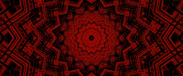 Roter Fraktal Kaleidoskop Neon-Tunnel VJ Loop 2.39:1 Cinemascope 60fps Screensaver