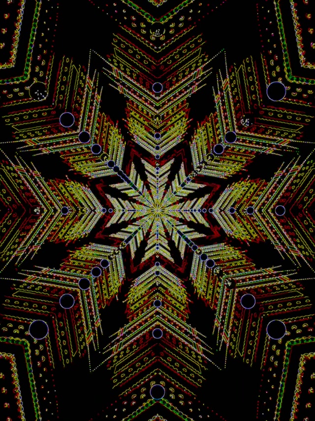 Neon Tunnel Fraktal Stern Kaleidoskop Vj Loop 3:4 iPad Portrait 60fps Bildschirmschoner