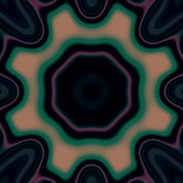 Neon Tunnel Teal Star Burst VJ Loop 1:1 Square 60fps Screensaver