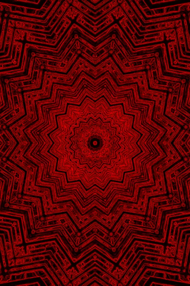 Rot Stern Kaleidoskop Neon Tunnel 2:3 Photo Portrait 60fps Screensaver Vj Loop