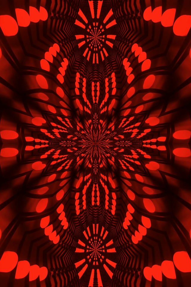 Roter Fraktal Kaleidoskop Neon-Tunnel 2:3 Photo Portrait 60fps Screensaver VJ Loop