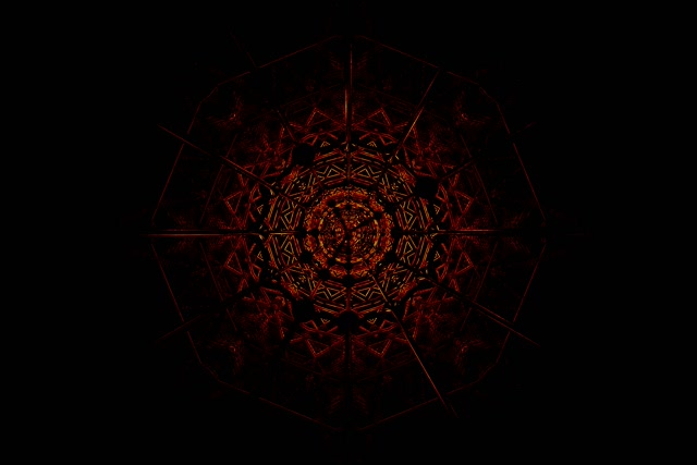 Rotes Fraktal Mandala Neon Tunnel VJ Loop 3:2 Surface 60fps Bildschirmschoner