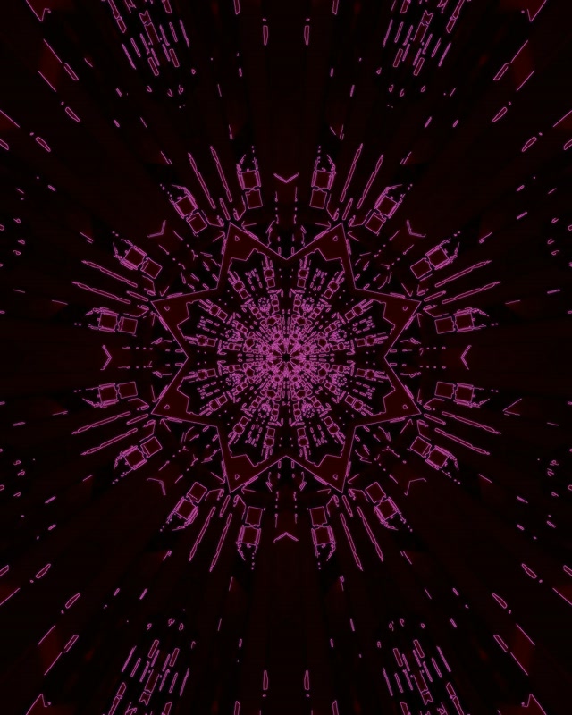 Neon Tunnel Magenta Stern Kaleidoskop VJ Loop 4:5 Instagram 60fps Bildschirmschoner
