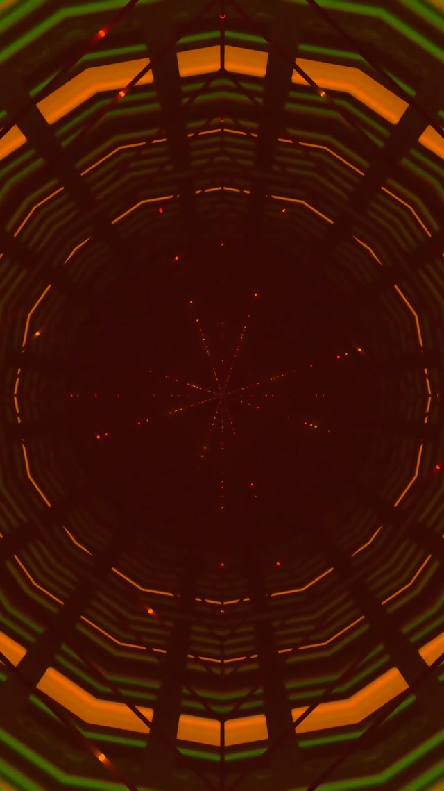 Neon Tunnel Radial Star Burst Orange VJ Loop 9:16 Reels 60fps Bildschirmschoner