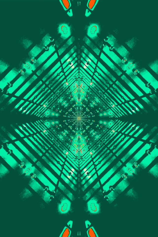 Neon Tunnel Grünes Kaleidoskop VJ Loop 2:3 Photo Portrait 60fps Bildschirmschoner