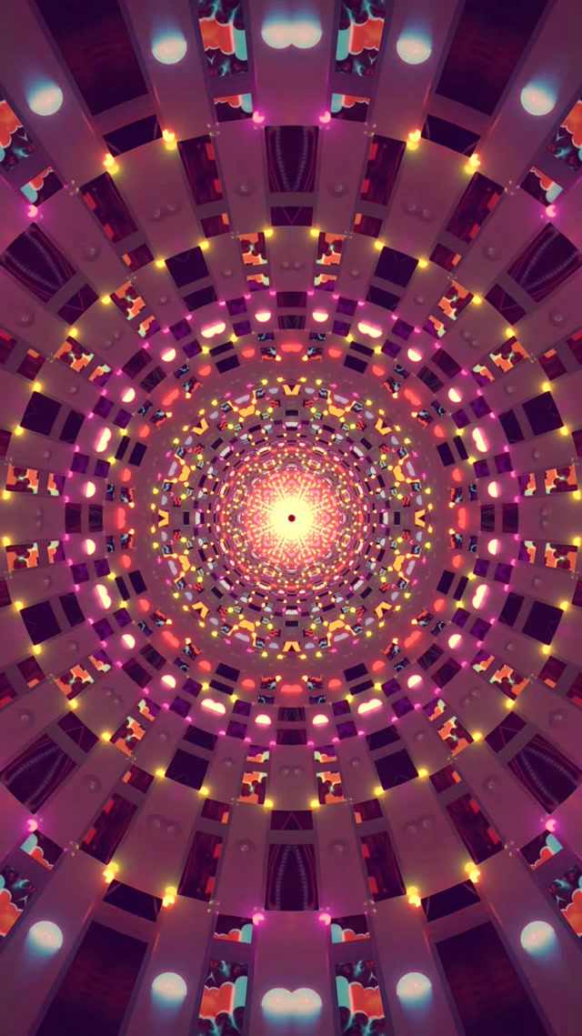 Neon Tunnel Kaleidoskop Explosion VJ Loop 9:16 Reels 60fps Bildschirmschoner