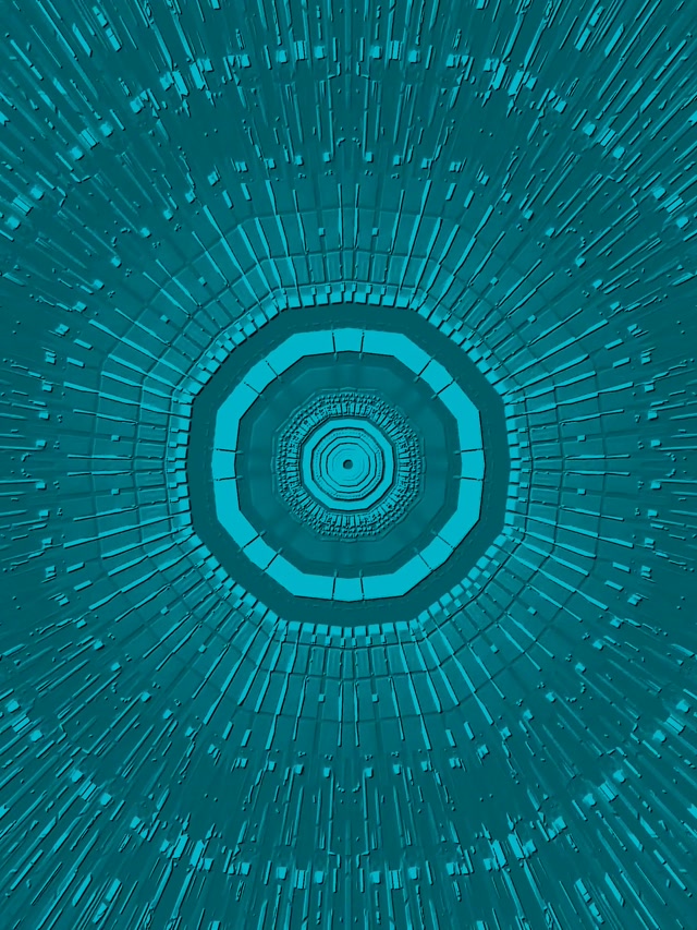Teal Oktagon Neon Tunnel Vj Loop 60fps Bildschirmschoner 3:4 iPad Portrait