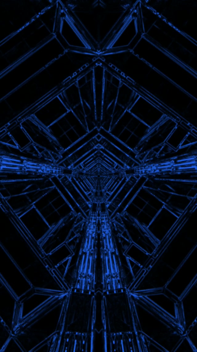 Blauer Neon Tunnel Bildschirmschoner 60fps 9:16 Reels VJ Loop PC Laptop