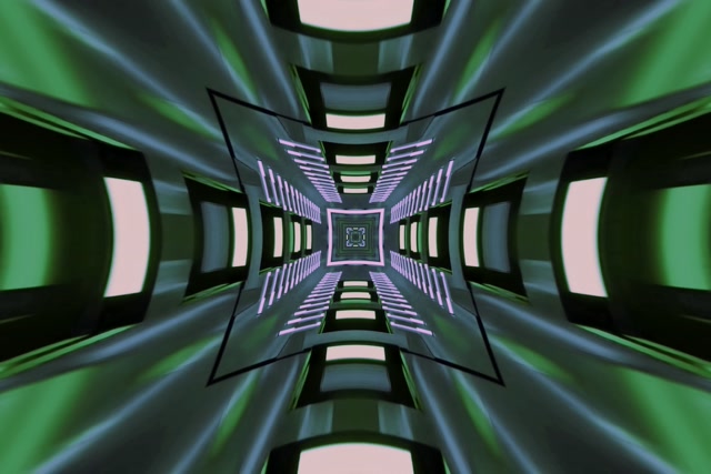 Neon Tunnel Grün Kaleidoskop VJ Loop 3:2 Surface 60fps Bildschirmschoner